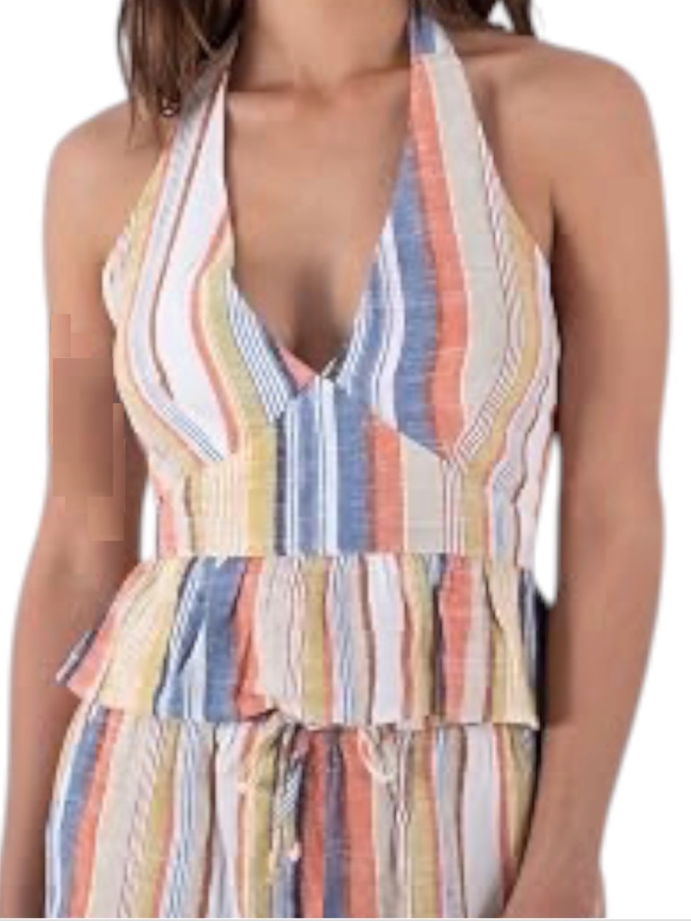 Hurley Kylie Peplum Halter Top - Size S